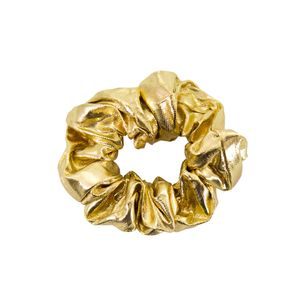 Oblique Unique Scrunchie Haargummi Zopfgummi Haarband für Mädchen Damen 80er Jahre 80s Motto Kostüm Party - gold