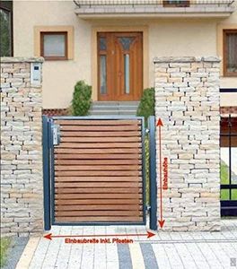 Holz-Tor Gartentor Grau 125cm x 125cm Pforte Hoftor Einfahrtstor Tür Tor Törchen