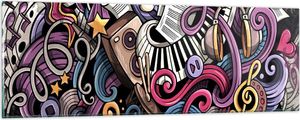 Bilder auf glas - Graffiti modern - 90x30cm - Glasbilder - Wandbilder - Kunstdruck - zum Aufhängen bereit - Wanddekoration aus Glas - Glas Bilder - Wandbild auf Glas - Einteilig - GAB90x30-4015