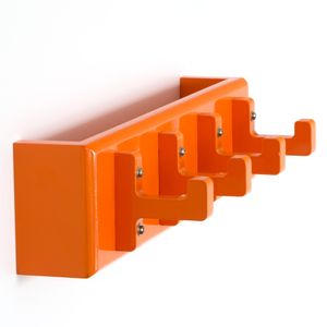 Homestyle4u 1036, Schlüsselhaken Wand, Schlüsselboard Schlüsselbrett Holz, Orange
