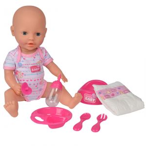 Simba 105032533 New Born Baby Puppe mit Funktion (trinkt/näßt) Babypuppe