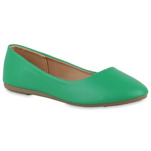 VAN HILL Damen Klassische Ballerinas Slippers Schuhe 840129, Farbe: Grün, Größe: 38