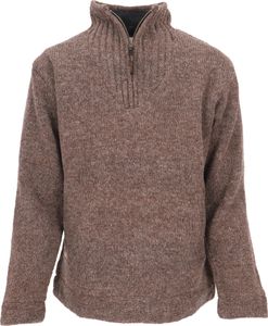 Wollpullover, Troyer Wollpullover, Seemannspullover - Braun Melliert, Herren, Wolle, Größe: L Wollpullover, Troyer Wollpullover, Seemannspullover - Braun Melliert, Herren, Wolle, Größe: L