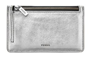 FOSSIL Logan Zip Card Case Silber / Steel