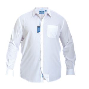 Pánská košile s dlouhým rukávem Duke Aiden Kingsize, regular fit DC197 (7XL) (Bílá)