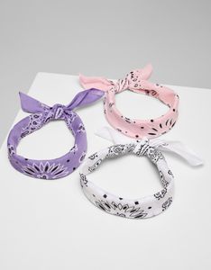 Urban Classics TB4180 | Viacfarebný šatka 3-Pack - Farbe: violet+white+rose - Größe: One Size