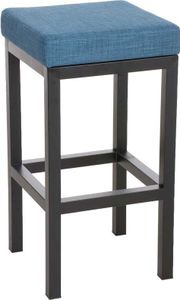 DELUKE® Barhocker KIEL - Blau, Stoff, Stahl, 85cm Höhe | Barhocker ohne Lehne Barstuhl Tresenhocker Tresenstuhl Kneipenhocker Kneipenstuhl