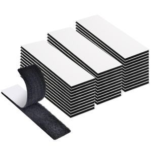 winterbeauy Klettband Selbstklebend Extra Stark, 30 Stück doppelseitiges Klettverschluss Selbstklebend Schwarz für Wände/Boden/Tür/Gläser/Metalle