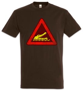 Urban Backwoods Crocodile Warning Sign I T-Shirt, Größe:2XL