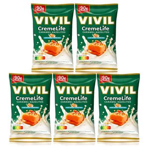 Vivil Creme Life Caramel Hazelitos cukierki bez cukru 90g opakowanie 5 sztuk