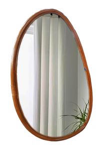 SIT Möbel Wand-Spiegel | eiförmig | Rahmen Rattan natur | B 60 x T 3 x H 100 cm | 05353-01 | Serie RATTAN