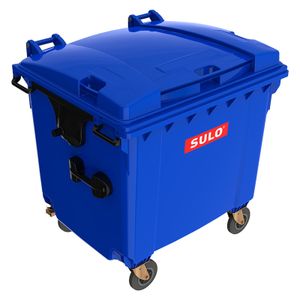 Sulo I Müllcontainer MGB 1100 Liter | 4-Rad-Behälter mit Flachdeckel | Blau