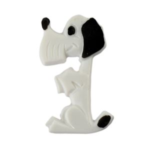 Anstecker - kleiner Hund - weiß - DDR Anstecknadel