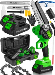 Akumulátorová řetězová pila Maltec MasterCut 1000W, 2 baterie 21V, vodítka 6+8", automatické mazání řetězu Akumulátorová řetězová pila Maltec MasterCut 1000W, 2 baterie 21V, vodítka 6+8", automatické mazání řetězu
