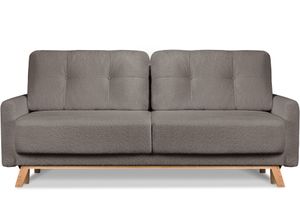 Konsimo Sofa 3 Personen mit ausziehbare Liegfläche "VISNA", Braun, Stoff, Scandinavian, 220x79x95