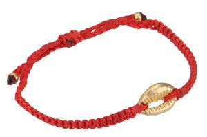 Perlenarmband, Makramee Armband Kauri Muschel - Rot, Armreifen & Armbänder Modeschmuck