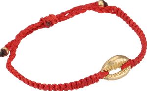 Perlenarmband, Makramee Armband Kauri Muschel - Rot, Armreifen & Armbänder Modeschmuck