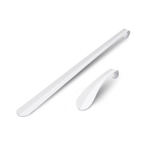 Stabile Metall Schuhlöffel "Weiß" ( 16,5cm + 58cm ) - 2er Set Schuhanziehhilfe - Rückenschonender Schuhanzieher für Kinder, Herren, Damen, Senioren