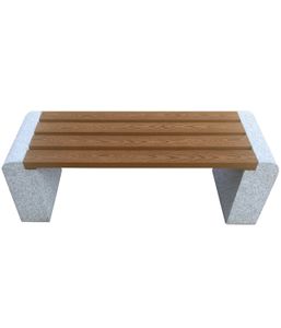 Dehner Gartenbank, ca. 120 x 45 x 35 cm, Granit/WPC, grau/braun