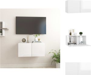 vidaXL TV-Hängeschrank Hochglanz-Weiß 60x30x30 cm -  TV-Möbel