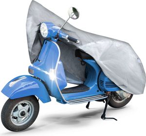 Motorrad Abdeckplane All Weather S, 100% wasserdichte Outdoor Motorrad Plane, Vespa Abdeckplane Ganz-Jahres-Schutz, Abdeckplane Motorrad, Motorrad Zubehör Plane silber 185x90x110 cm