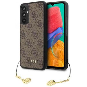 Guess Charms Gold Logo Hard Case für Samsung Galaxy A34 braun Schutz-Hülle Cover