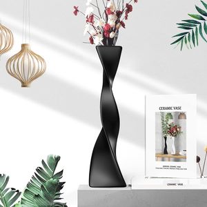 Bodenvase-vase für pampasgras-Schwarze deko modern Keramik vase, Höhe: 40 cm , für deko wohnzimme/Schlafzimmer/tischdeko, Schwarze vase