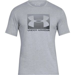 UNDER ARMOUR Herren T-Shirt - Boxed Sportstyle, Rundhals, Stretch, UA Logo-Print Grau L (Large)