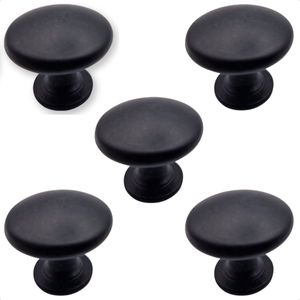 Schrankknöpfe schwarz rund 5 Stück - Durchmesser 27 mm - Schrankknopf - Türknöpfe für Schränke - Möbelbeschläge - Türknöpfe - Möbelknöpfe