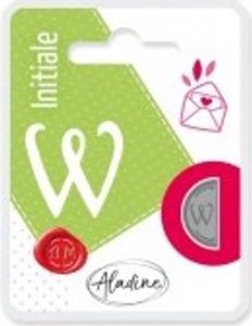 Aladine Siegel Stempel Doppelseitig 1,8x1cm halbkreis Hochzeit BuchstabeW