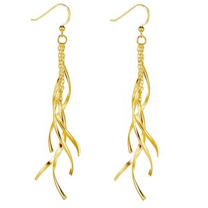 MATERIA Spirale Ohrringe lang hängend 92mm Damen - Gold Ohrhänger 925 Sterling Silber vergoldet SO-93-Gold