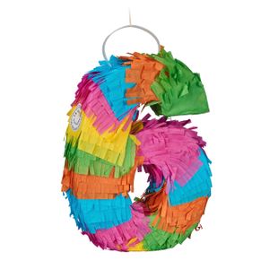 relaxdays Mini Pinata Zahl 6