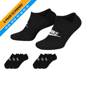 NIKE Socken - Farbe: 6 Paar Schwarz Sneaker Socken - Größe: 46-50