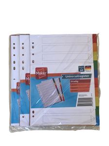 3 x 10-teilig Kunststoffregister Register Universalregister DIN A4 Ordner Register GERMANY