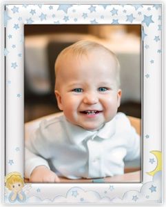 ZEP B22446B Babyrahmen Daniel 10x15 cm blau versilbert mit Sternen Engelmotiv ZEP B22446B Babyrahmen Daniel 10x15 cm blau versilbert mit Sternen Engelmotiv