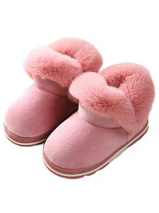 Mädchen Jungen Stiefeletten Non-Rutp Schneestiefel Mode Flache Warme Schuhe Im Freien Rosa,Größe:EU 25-26