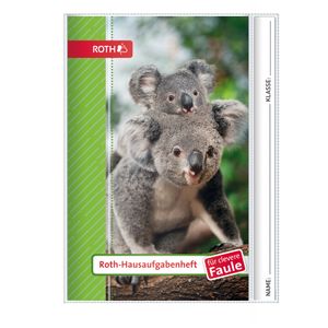 ROTH Hausaufgabenheft - Kids und Tiere für clevere Faule mit Hülle, A5, 1 Woche 2 Seiten, Koala