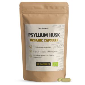 Doplněk stravy - Psyllium vláknina 60 kapslí - Psyllium husk organic - Bez prášku - Psyllium - Doplněk stravy - Superpotravina