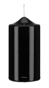 Stumpenkerzen Klarlack - hochglänzend schwarz 150 x 60 mm, 4 Stück, gelackte Kerzen, exclusive besondere Kerzen