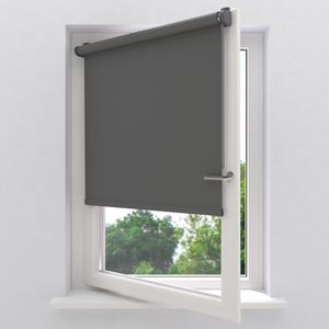 Radeco® Verdunkelungsrollo ohne bohren klemmfix 80 x 150 cm (BxH) anthrazit, fenster rollos für innen, rollo ohne bohren, klemmrollo