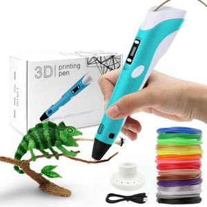3D Stifte + Fliament Set,3D Pen mit LCD-Bildschirm + 11 Farben Φ1,75 mm 3d Filament - insgesamt 36m, DIY Geschenk für Kinder Anfänger Erwachsene, kompatibel mit 1,75 mm ABS/PLA