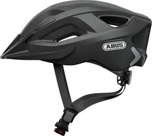 ABUS Stadthelm Aduro 2.0 - Allround-Fahrradhelm mit Licht - in sportivem Design für den Stadtverkehr - für Damen und Herren - Schwarz Matt, Größe M
