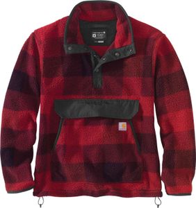 Carhartt RELAXED FIT FLEECE PULLOVER 104991, Farbe:oxblood plaid, Größe:L