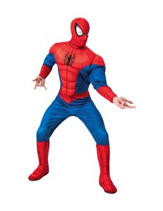 Spiderman Deluxe Kostüm für Erwachsene rot-schwarz