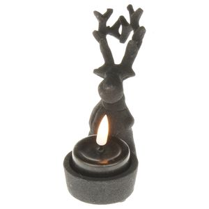 Teelichthalter Hirsch schwarz matt Metall Rentier Kerzenhalter Kerzenständer Weihnachtsdekoration Weihnachten Advent Dekoration