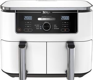 Ninja AF400EUWH Foodi Dual Heißluftfritteuse weiß, 2470 Watt Leistung