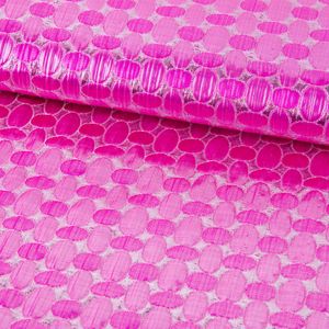 Faschingsstoff Jacquard Polyester Glitzer Ovale pink silber 1,40m Breite