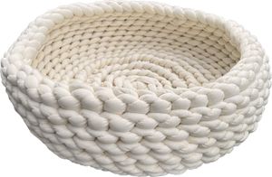 Aumüller Katzenkorb Grobstrick - Kuschelhöhle für Katzen, Beige