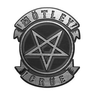 Motley Crue - Pentagramm - Abzeichen, Emaille RO8674 (Einheitsgröße) (Schwarz/Grau)