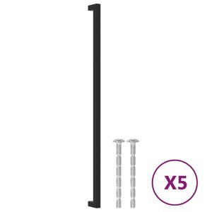 vidaXL Uchwyty meblowe 5 szt. czarne 480 mm stal nierdzewna